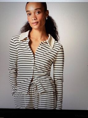 NWT J Crew Soft rib cardigan top in stripe